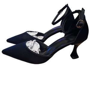 Elegant Black Women's Heels Strap Ankle
